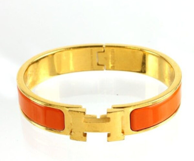 Hermes ORANGE FRUITE Clic H Armband Gold plated Hardware PM