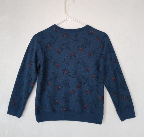 Osh Kosh B'gosh Boys Sweatshirt 10 Navy Blue Dinosaurs Crewneck Dinos T-Rec - Picture 2 of 24