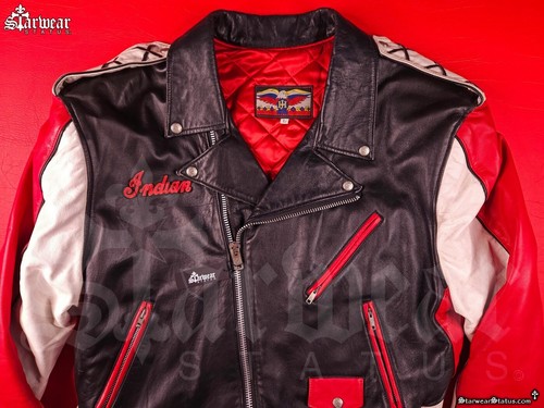 🔥Holy Grail‼️ JEFF HAMILTON Vintage 80s Indian Chief Biker Leather Jacket M/L - Picture 5 of 12