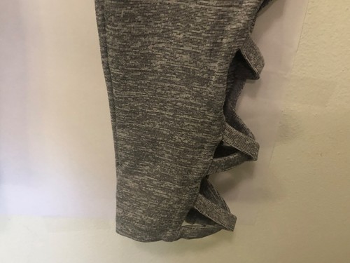 Justice Girls Dance Legging Gray, Criss Cross Ankle Detail, stretch M L XL - Picture 4 of 5