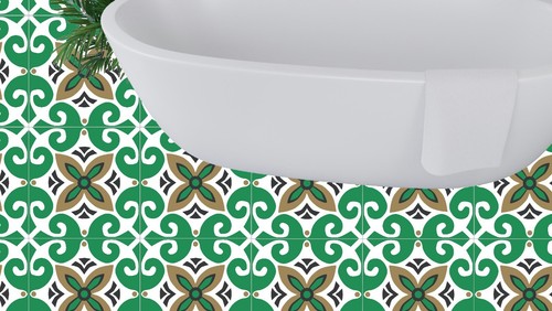 12pcs Tile Stickers Kitchen Bathroom Floor Backsplash Peel & Stick Waterproof - Picture 6 of 13