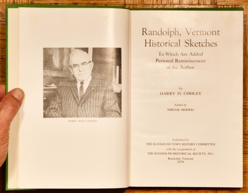 1978 1st HC, signed, Randolph, Vermont by Harry H. Cooley; Randolph Town History - Bild 7 von 8
