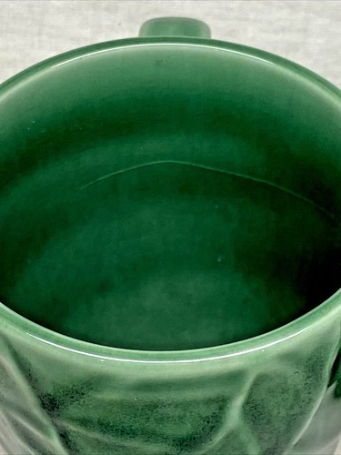 3 Coffee Mugs JADE LEAVES by PIER 1- Raised Green Leaves Discont. Cabbage Leaf - Picture 7 of 12