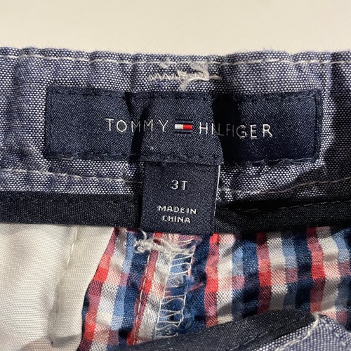 Tommy Hilfiger Boys Seersucker Cranberry Plaid Shorts Size 3T - Picture 5 of 6