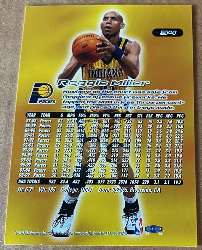 REGGIE MILLER HOF 1999-00 Fleer ULTRA Card #34 NM-MT Condition - Picture 2 of 2