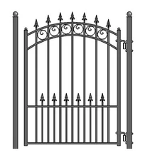 ALEKO Prague Style Ornamental Steel Garden Pedestrian Gate 5'x4' Black