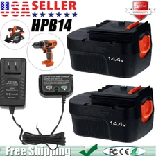 for BLACK DECKER 14.4V Slide Battery HPB14 FIRESTORM FSB14 499936-34 A14 Charger