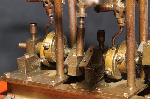 Dampfmaschine Regner Doppelzylinder zwei Zylinder Schiffsmotor Aggregat - Bild 9 von 23