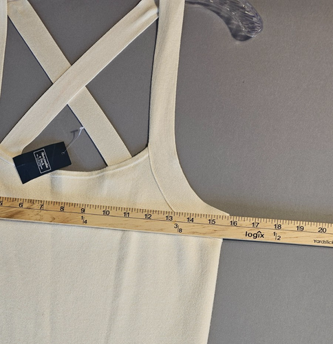 Abercrombie & Fitch Bodycon-Maxikleid mit gekreuztem Rücken Creme Größe L Neu mit Etikett - Bild 5 von 9