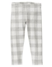 GYMBOREE COZY SKI LODGE GRAY CHECK LEGGINGS 6 12 18 24 2T 3T NWT