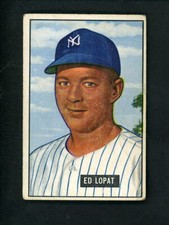 1951 Bowman # 218 Ed Lopat VG condition New York Yankees B2B2