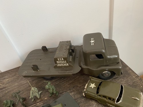Vintage Tin Litho 1950's Army Military Marx Japan Structo Missile Canon Lot NICE - Picture 6 of 24