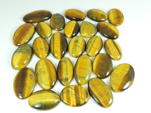 21-30MM Natural Tiger Eye Oval Cabochon Loose Gemstone 25Pcs Lot 490Cts. K035