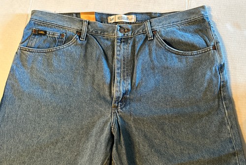Pantalones de mezclilla Lee para hombre calce regular pierna recta piedra clara 42 x 32 nuevos con etiquetas - Imagen 7 de 11