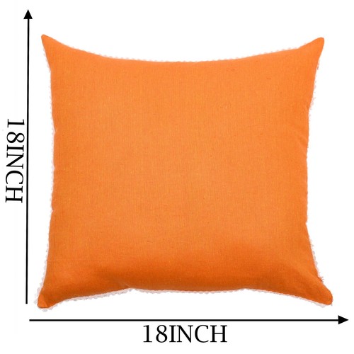 Cushion Cover Home Sofa Decor Cotton Throw Pillow Case Covers Solid with Lace S5 - Picture 26 of 74