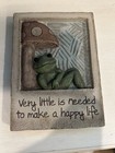 Vintage VERY LITTLE IS NEEDED TO MAKE A HAPPY LIFE Tile Wall Plaque Garden