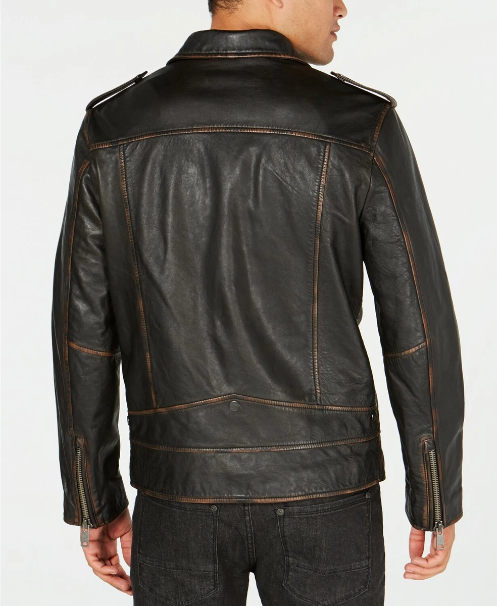 Inc leather jacket mens top