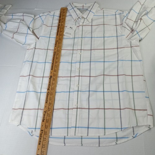Camicia Oxford uomo panna manica lunga con bottoni Free Assembly taglia XL XLarge - Foto 6 di 8