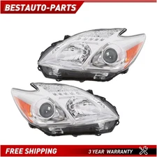 Pair For Toyota Prius 2010 2011 Headlights Headlamps Driver&Passenger Side