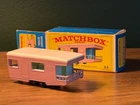 Vintage Matchbox Lesney No 23 Trailer Caravan Pink Near Mint in Original Box
