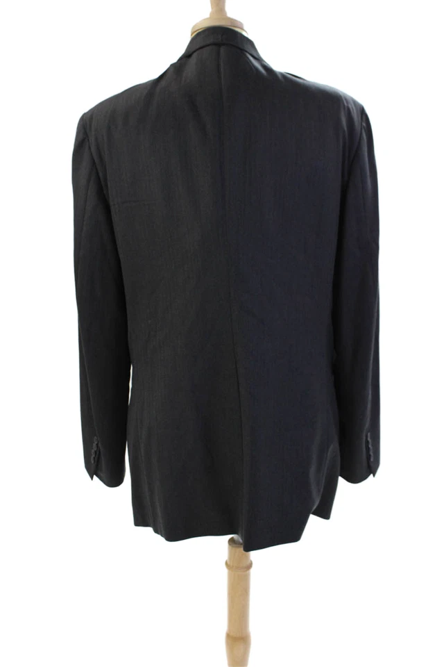 Chaqueta Blazer Paul Stuart Para Hombres Solapa Ancha Dos Botones Gris Lana Talla 44 Larga Foto 4 de 4