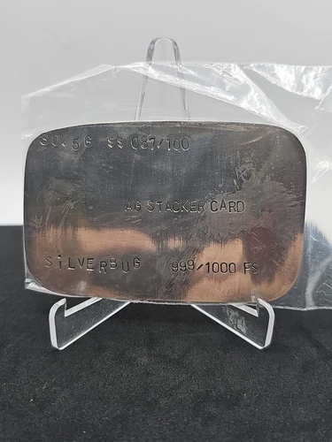 AG STACKER CARD 30.5 GRAMS SILVERBUG 87/100 RARE CREDIT CARD SILVER
