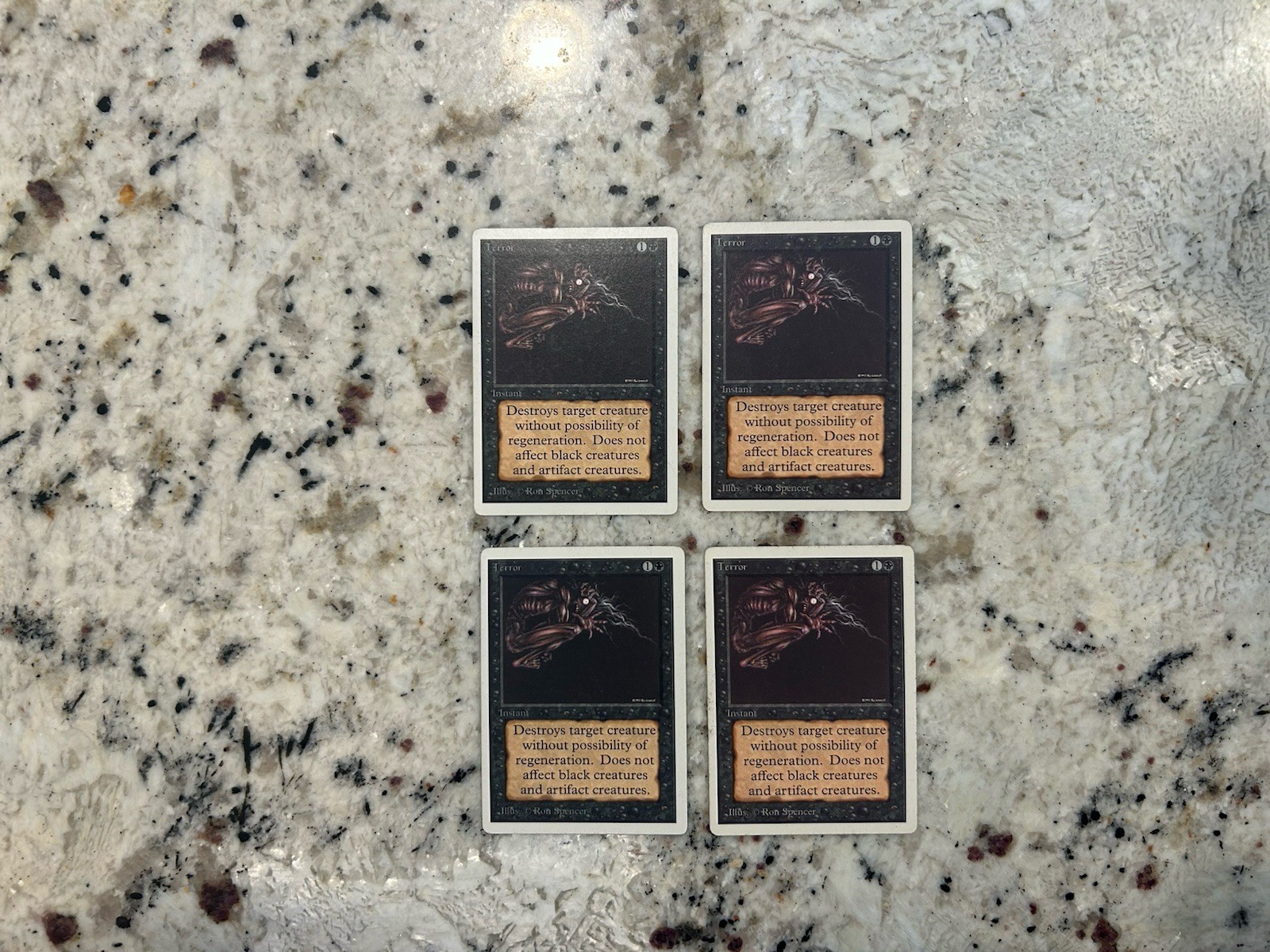 Mtg Unlimited Terror x4 - Magic the Gathering Terror Unlimited Playset Played