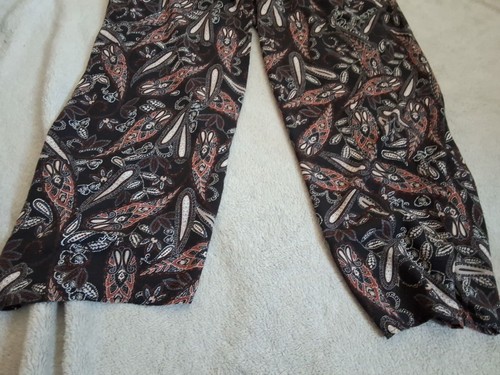 Apricot Ladies Trousers Split To Top Paisley Pattern Size 10 Brown Mix - Picture 6 of 8