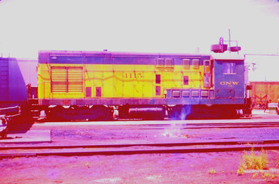 ORIGINAL KODACHROME SLIDE C&NW #1115 BUTLER, WI 1. JULI 1971