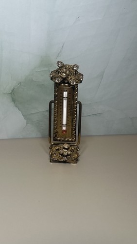 Original by Robert Tilt Thermometer Floral Gilt with Faux Pearls 3” Not Working - Picture 4 of 7