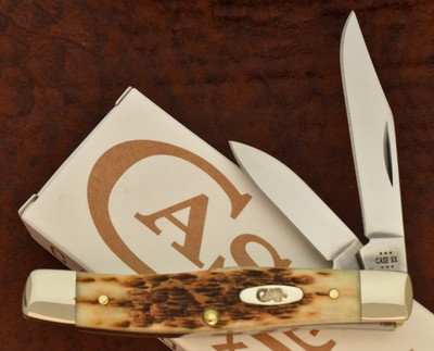 CASE XX USA 2024 CARBON STEEL AMBER JIGGED BONE JACK KNIFE 62032