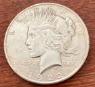 No Reserve. 1922 Peace Dollar Philadelphia  Good Luster 90% Silver