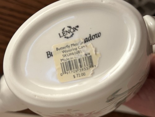 Lenox BUTTERFLY MEADOW WATERING CAN,    UNUSED   Retired - Picture 6 of 6