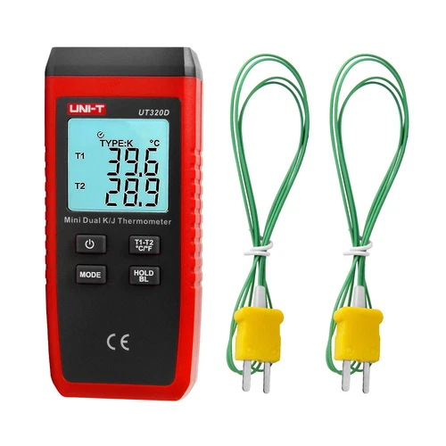 Thermocouple Thermometer,  K/J Type Thermocouple Dual Channel Mini Contact Probe
