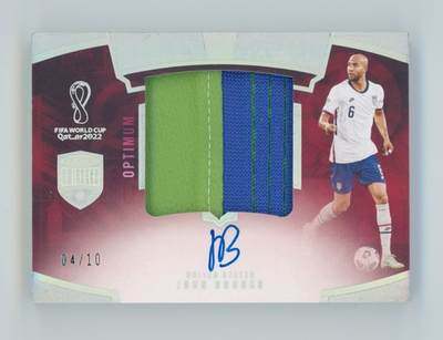 #ad 2022 John Brooks Panini Eminence Optimum Patch Autographs Gold USMNT Card 4 10 $173.99