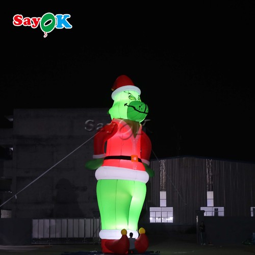 29,5 Fuß aufblasbarer Grinch Santa Outdoor Home Weihnachtsdekoration mit Licht - Bild 5 von 8