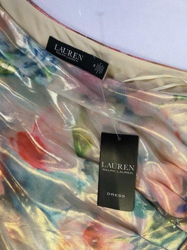 NWT Lauren Ralph Lauren Floral Georgette One-Shoulder Gown Sz 10 Wedding Guest - Picture 14 of 22