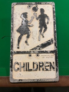 Brookside Engineering Co Limited Children Cast Sign Vintage Petroliana Original