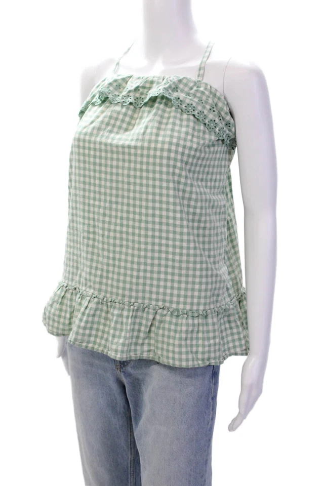 Polo Ralph Lauren девочек клетчатый отверстие деталь платье без рукавов зеленый размер 6 - Изображение 2 из 4