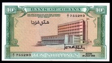 Ghana 10 Shillings, 1963, P1d Mint Unc