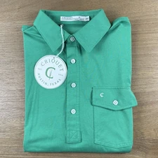 Criquet Men's Performance Players Polo Shirt - Size Medium M - Solid Green