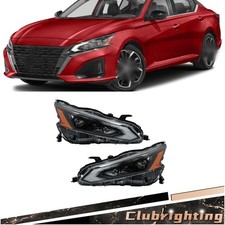 For Nissan Altima S SV SL SR 2023 2024 Headlights LH+RH Black Housing FULL LED