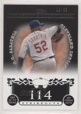 2008 Moments & Milestones Black 12/25 CC Sabathia (2007 AL Cy Young 209 Ks) 0j6