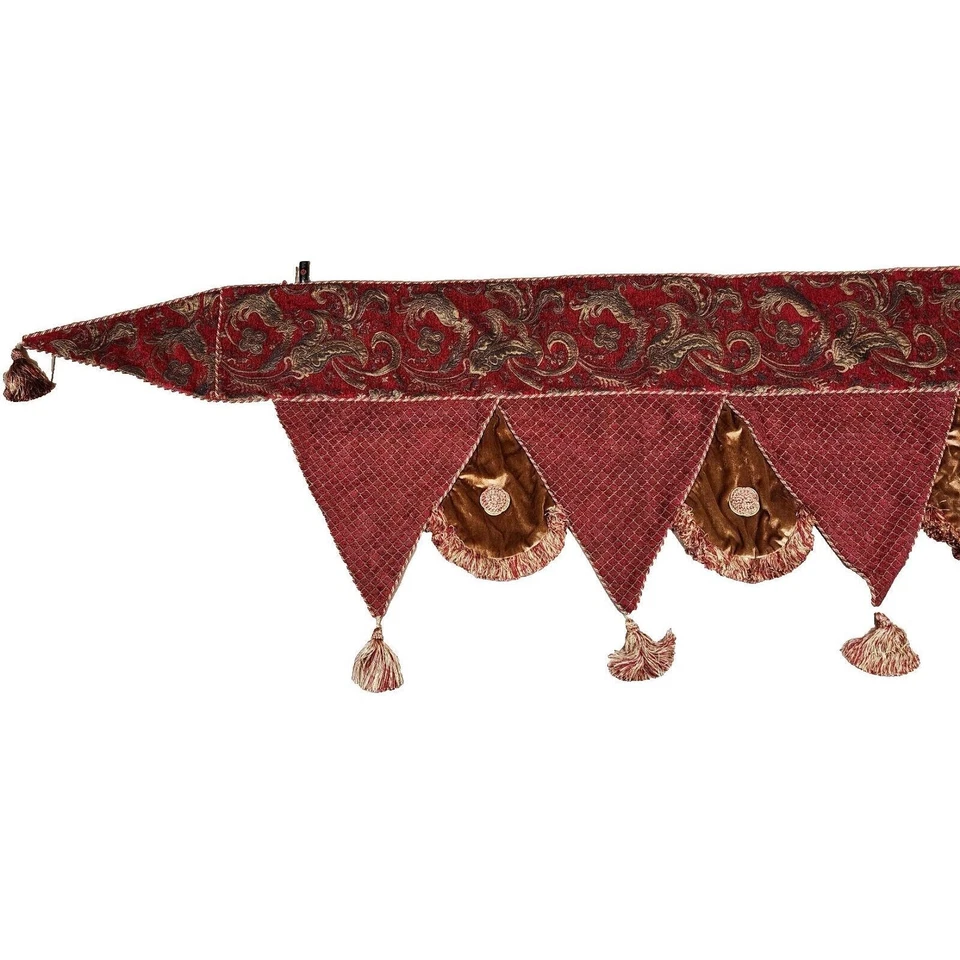 Abrigo de Navidad Bufanda Corredor con Borlas Diseño Bella Rose por Chateau Foto 2 de 4