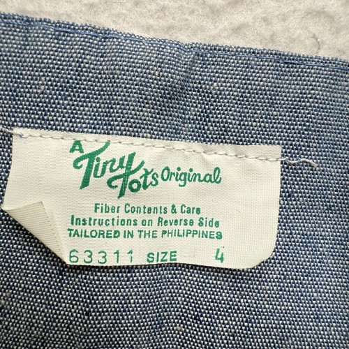 True Vintage 70s Cowboy Blue Overalls Boys Size Painters Farm Ranch Size 4 (2T) - Picture 3 of 6