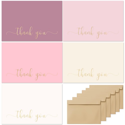 Thank You Cards with Envelopes,20 Pack - 4x6 Inches Thank You Notes,Elegant D...