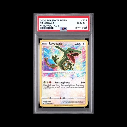 2020 Pokemon SWSH Vivid Voltage #138 Rayquaza Amazing Rare PSA 10 Gem Mint