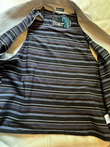 Roar Men’s Size XL Cotton Vest Quilted Back Striped Lined Adjustable Back Belt image 12