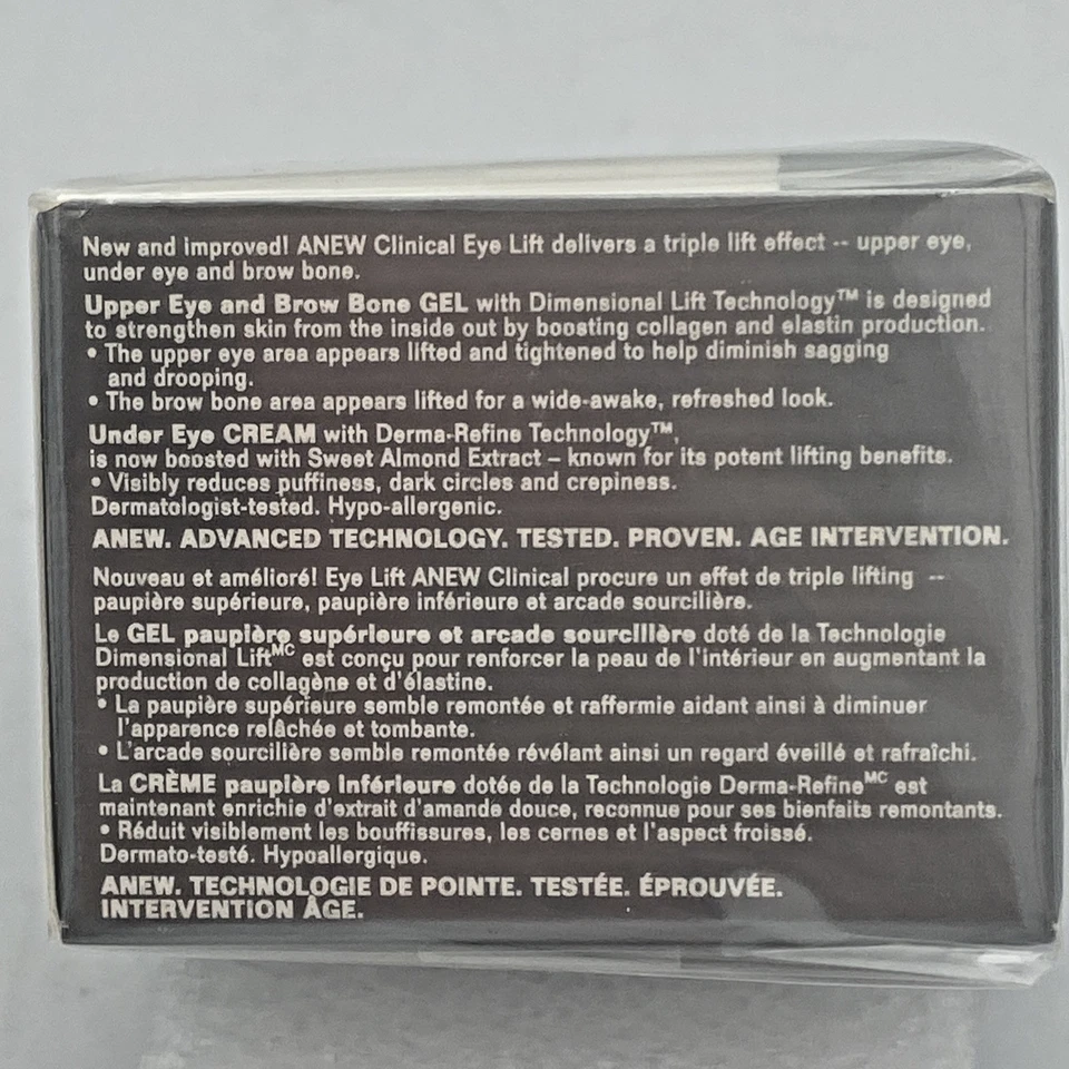 Gel para ojos superiores Avon ANEW Clinical Eye Lift crema para debajo de los ojos 0,33 fl oz 2007 NUEVO Foto 3 de 4