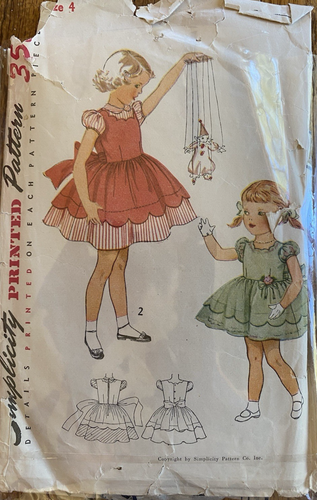 LOTE de VESTIDO de niña años 50 talla 4 patrón Advance 7898 Simplicity 2243 3084 3180 4136 3808 - Imagen 4 de 8